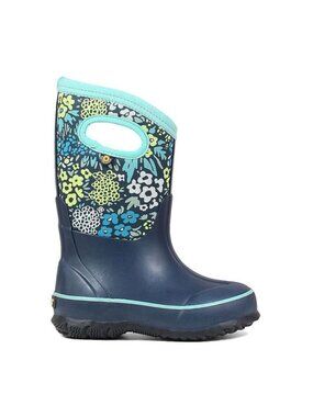 Bogs Kids Boots Youth Girls US 1 Classic NW Garden Blue Floral Waterproof Winter